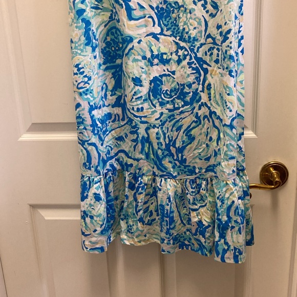 NWOT LILLY PULITZER knit dress XL colorful w/ruffle bottom & sleeves $129 - Picture 4 of 11